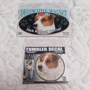 AGI Jack Russell Terrier Dog 2 Piece Tumbler Decal and Magnet Set New